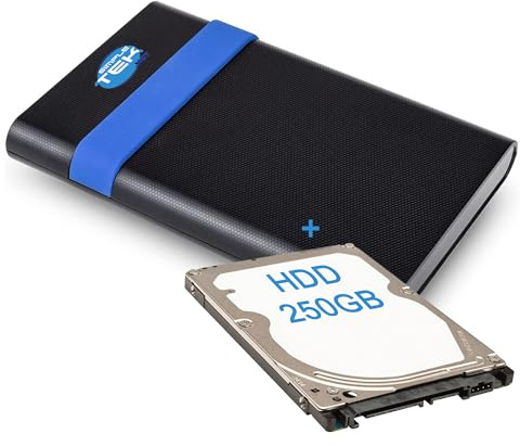 SIMPLETEK - Disco duro HDD 250 GB SATA III + Caja externa de 2,5 USB 3.2 Gen1, GS-15U3, cable 20 cm, 6 Gbps (reacondicionado)