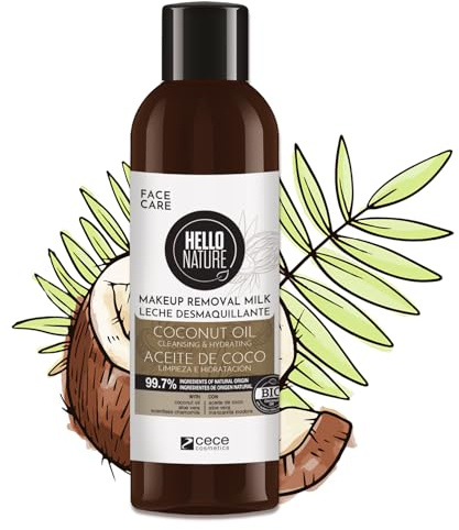 P-Beauty Lait nettoyant naturel pour le visage – Démaquillant doux à l'huile de coco bio, végétalien – Nettoyant doux pour les yeux – Lait nettoyant pour peaux sensibles – Nettoyage du visage et soin
