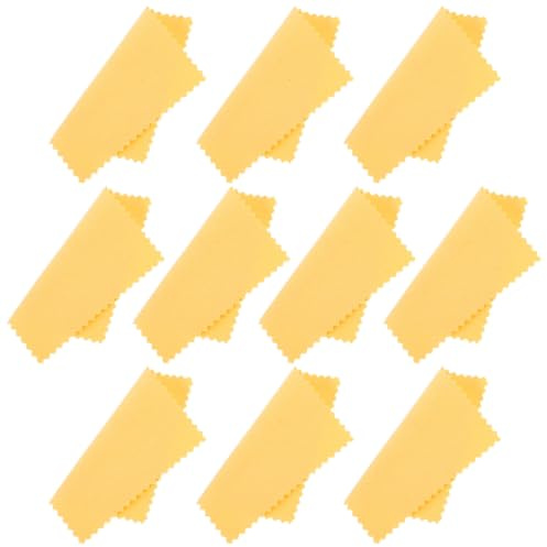 RORPOIR Chiffon de Nettoyage Chiffon à Polir les Bijoux pour Bijoux 10 Pièces en Polaire Jaune, pour Argenté, Or, Laiton, Montres et Argenterie, Voyage