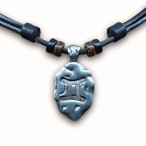HANA LIMA 1 von 12 Sternzeichen Tierkreiszeichen an verstellbarer Halskette Horoskop Horoscope Lederkette Surferkette