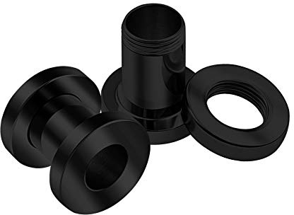 KJM FASHION 2 Stk Schwarz Eloxiert 6 mm 2 Gauge Fleischtunnel Screw Ohr Flesh Tunnel Ohrringe Plug Stecker Dehner Piercing Schmuck 1864