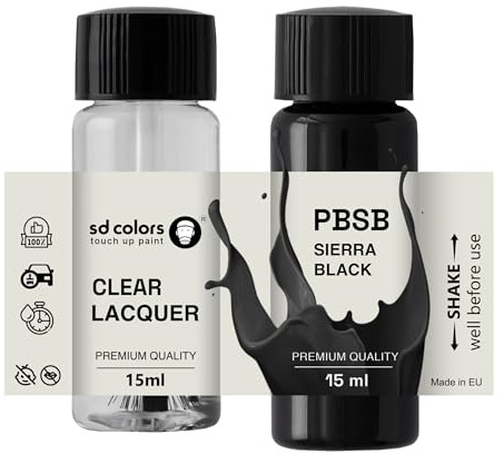 SD COLORS Neue lackstifte SIERRA SCHWARZ PBSB Reparatur KRATZEN 15 ml (Farbe+KLARLACK)
