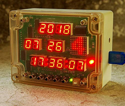 HandsMagic Multi function digital tube 14 LED dot matrix electronic clock diy kit electric learning kit