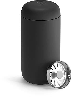 Fellow Carter Move Tasse de voyage – Gobelet à café et à thé isotherme en acier inoxydable avec intérieur en céramique et protection contre les éclaboussures, noir mat, tasse de 355 ml