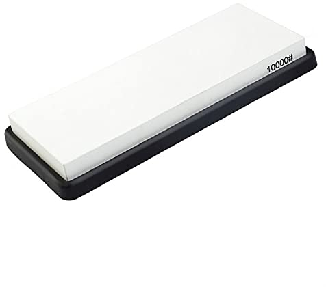 LINFFSTR 1000/3000/8000/10000 Grit Whetstone Knife Sharpening Stone with Non-slip Rubber Base Kitchen Knife Sharpener for Repair Dull Edge Fine Honing Blade (Size : 10000 grit)