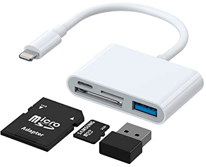 Adaptateur Lightning vers USB OTG Joyroom S-H142 Lecteur de Carte SD, microSD (Blanc)