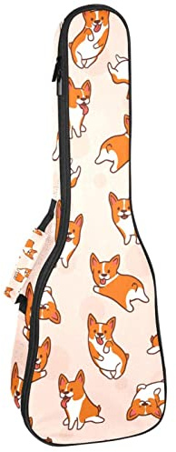 Corgis Hunddjur sopran ukulele fodral tenor ukulele väska för vuxna ukulele skydd med justerbara remmar vattentät ukulele vadderad väska