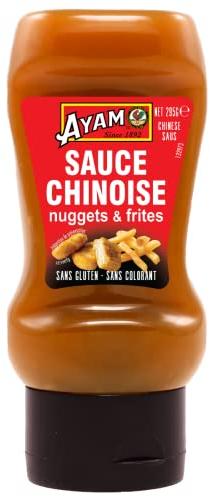 AYAM Sauce chinoise | Sucrée | Purée d'abricots et épices| Haute Qualité | Alimentation Saine | Sans gluten | Sans Glutamate | Sans Colorant Artificiel | Bouchon anti-goutte - 295g