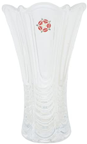 Lancashire Red Rose Flower Table Vase Cut Crystal Glass Flute Style Luxury Gift 494