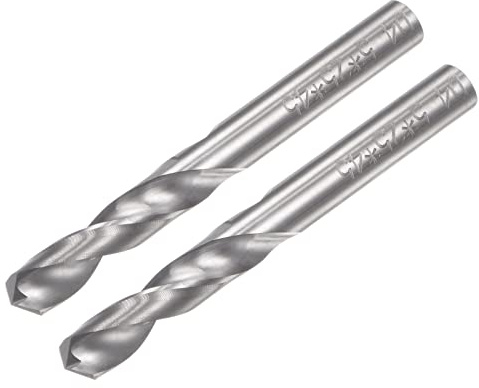sourcing map Brocas de carburo sólido, brocas de carburo de tungsteno C2/K20 de 4,5 mm, herramienta de perforación de vástago recto para acero inoxidable, aluminio, hierro, metal, plástico, 2 unidades
