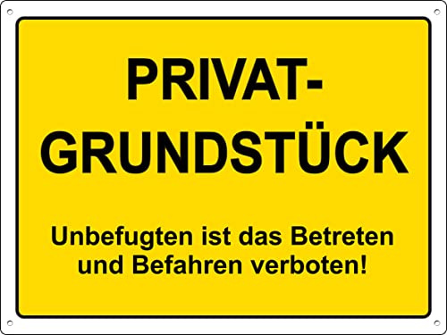 Pubblimania PRIVATGRUNDSTÜCK Achtung Privatgrund Schild Aluminiumverbundplatte 3mm stark (Cm 20x15)