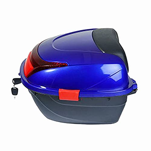 Wnanch Lockable Motorcycle Trunk Tour Pack Tail Box Luggage 6 Color Top Box 28L Capacity Can Store Helmet for Motorbike Moped Rear Seat Rack(Blue)