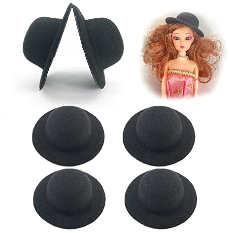 6 Stück Mini Handwerk Hüte Kleinen Clown Hut Magier Hüte Mini Kostüm Hüte Miniatur Dekore Hut Puppe Hüte Dekorative Spuppe Hut Cupcake Topper Dekoration Zubehör Handwerk für DIY Projekte (Schwarz)