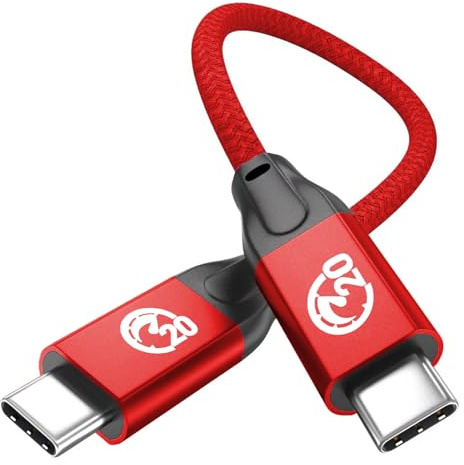USB C auf USB C Kabel 100W 0.2M, Kurz USBC 3.2 Gen 2X2 20Gbps Ladekabel | 5A PD Typ-C Schnellladekabel, 4K@60Hz Videoübertragung, für iPhone 17 16 15, Galaxy S26 S25, MacBook M4 M3, Pixel 10/9/8