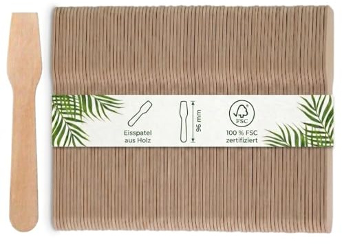 DeinPack 500 Eislöffel Birke 9,6 cm biologisch abbaubar Einweg-Holzbesteck | biologisch abbaubar, Nachhaltiges Besteck, Einwegbesteck, Holzbesteck