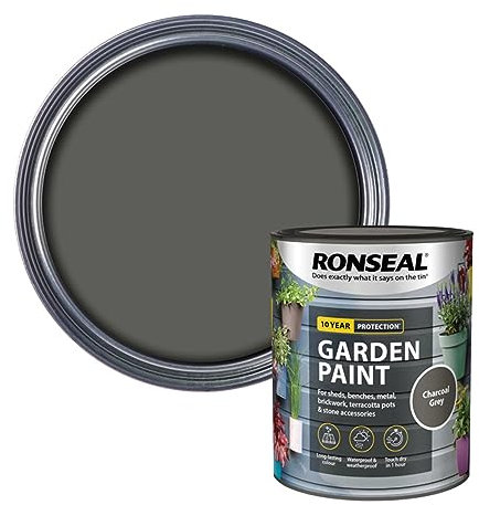 SAVING HUB Fence Paint Garden Shed Paint 750ml - Exterior Wood Paints Tin Waterproof, Weatherproof Paints - For Benches, Metal, Brickwork, Terracotta Pots, Stones Tin (Charcoal Grey)