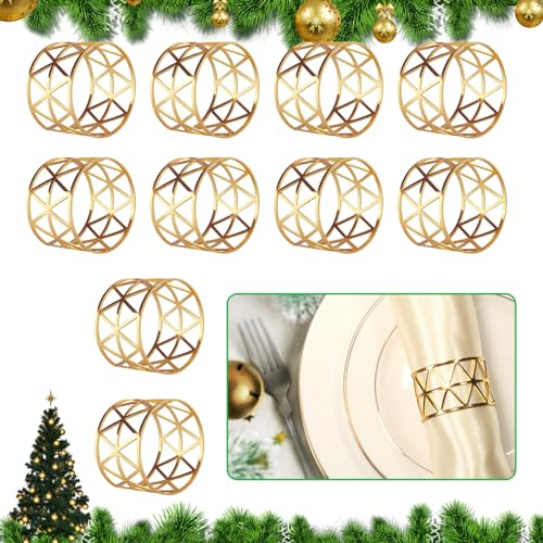 Serviettenringe Set Serviettenring Hohler Serviettenschnallen Blätter Serviettenschnalle für Hochzeit Feiertagsparty Jahrestag Abendessen (A)