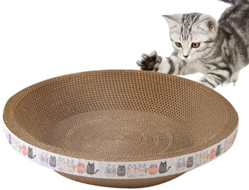 Bavokon Kratzbretter Katze - 2 In 1 Katzenkratzbretter Schüssel Nest | Kratzpappe Für Katzen | Kratzpappe Katze Katzenkratzbretter Für Kratzbäume Und Bett | Katzenmöbel-Kratzbaum Für Den Innenbereich