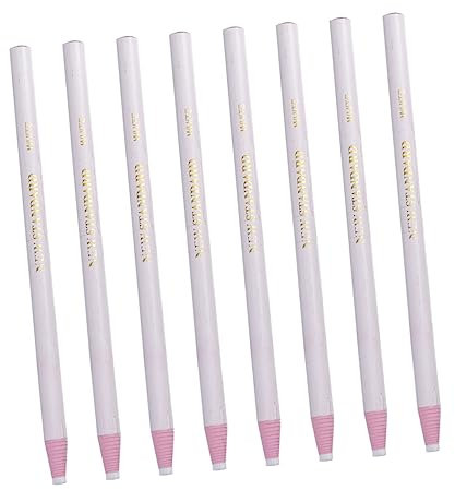 STOBOK 12PCS Peel-Off Grease Pencil White Marker for Ceramic Glass Cloth Leather Easy to Remove Works on Pottery Wood Metal Paper