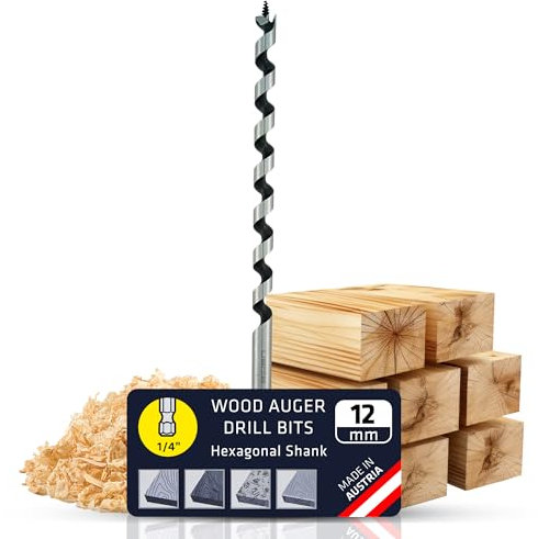 Alpen 12 mm Schlangenbohrer Holzbohrer 45,7 cm lang metrisch für Hart- und Weichholz - Extra langer Bohrer mit scharfen Kanten für präzise Löcher und müheloses Bohren - Langlebiger Bohrer für die