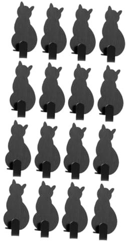 PRETYZOOM 16 Stk Kleiderhaken Schwerlast-Kleiderständer Türdekoration Katze Kinder Geldbörse schwarze Handtasche Klebehaken Wandaufhänger Rostfreier Stahl einstellen Wandhaken Kleiderbügel
