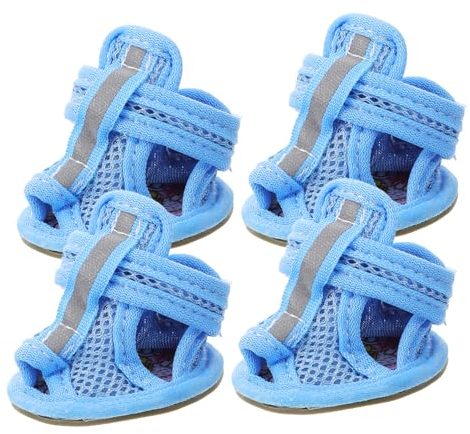 INOOMP 12stücke Atmungsaktive Hundeschuhe Aus Mesh Bequeme Sommerschuhe Für Haustiere Blau Schützt Pfoten Vor Hitze Und Verletzungen Einfach Zu Reinigen