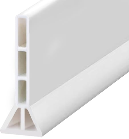 Wet Room Floor Barrier, 10cm Height Shower Threshold Water Barrier, Shower Screen Seal, Wet Room Shower Screen, Shower Seal Strip, Water Stopper Strip for Sink Bathtub Countertop (1.5m, 10cm*3.5cm)