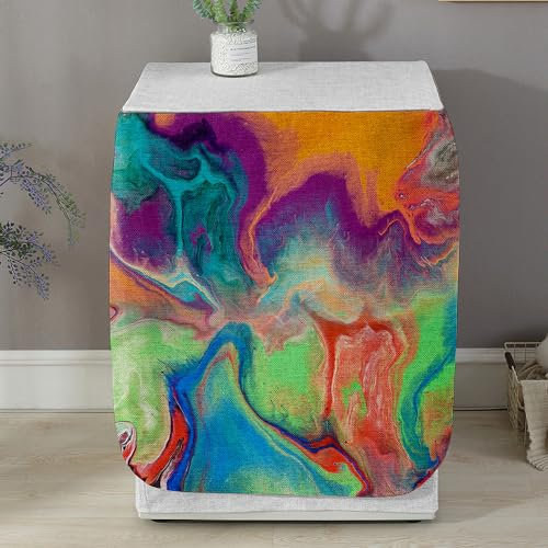 Highdi Graffiti Housse de Protection pour Machine à Laver, Chargement Frontal Housse La Poussière avec Ouverture Frontale pour Linge Domestique (Coloré,Capacité S 6~7.5KG)