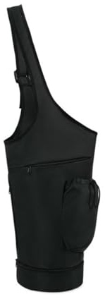 Amagogo Yogamatten-Tasche, Yoga-Ausrüstungstasche mit Kordelzug, Fitness-Tasche, Wasserflaschenhalter, Yogamatten-Träger für Trainingsübungen, Schwarz