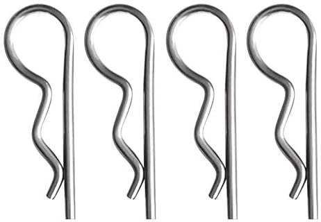 4pcs Stainless Steel R Clips and Cotter Pins, Secure Shaft Retaining Split Pin, Beta Pin Hair Pins, Cotter Spring Hitch Cotter Pin Wire Hair Pins