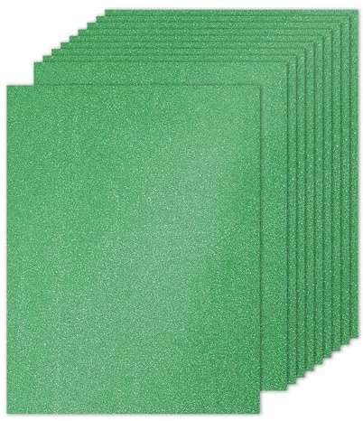 PATIKIL 10 Hojas de Papel de Cartulina con Purpurina, 22 x 28cm, 250 g/m², Rectángulo, para Manualidades, Álbumes de Recortes, Tarjetas, Proyectos de Arte, Bodas y Fiestas Verde