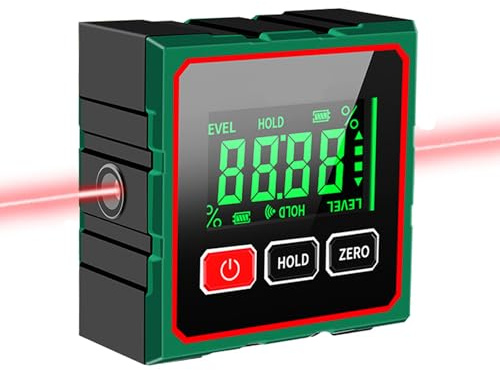 Digital Angle Finder - Laser 4 Side Strong Magnetic Digital Angle Gauge Protractor, Bevel Gauge Trend Angle Ruler,Spirit Level Angle Finder Tool, DIY Woodworking Level Box Carpentry Equipment-0210 New