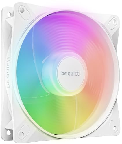 be quiet! Light Wings LX 120mm PWM Reverse White Lüfter, 7 optimierte und invertierte Lüfterblätter, außergewöhnlicher Luftdruck, ideal in der Seite oder am Boden des Gehäuses, beleuchteter Hub