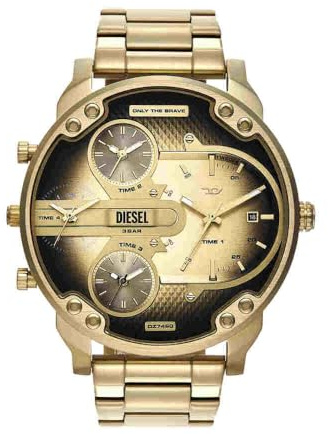 Diesel Orologio Mr. Daddy da uomo, Movimento multifunzionale al quarzo a tre lancette con cinturino in acciaio inossidabile