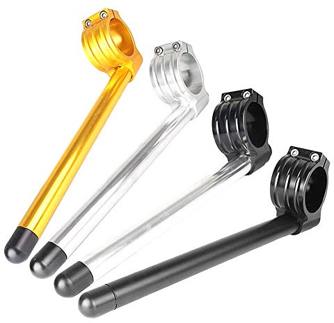 YFUK 53MM Motorrad Stummellenker Durchmesser 2 Stück Geteilte Stummellenker Montagestangen 7/8 Verstellbarer Lenker Für Motorrad Universal, Schwarz