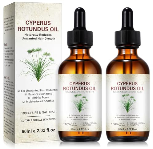 2Pack Cyperus Rotundus Oil, Natural Cyperus Rotundus Oil For Hair Removal, Reduces Unwanted Hair Growth, Moisturizes & Soothes The Skin, Suitable For All Skin Types