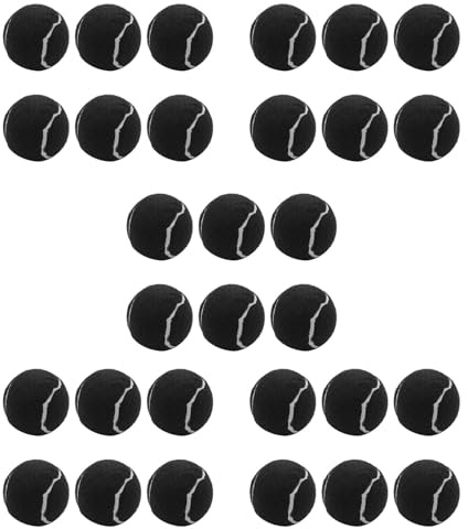 Kznifmk Tennisbälle, 30 Stück, elastisch, verschleißfest, 66 mm, für Damen, Anfänger, Tennisball, Schwarz