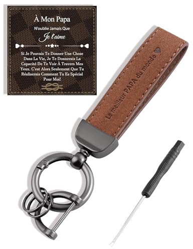 VGWON Cadeau Papa, Porte Clef Papa, Cadeau Fete des Peres, | Cadeau Anniversaire Papa, Porte Clef Beau Pere