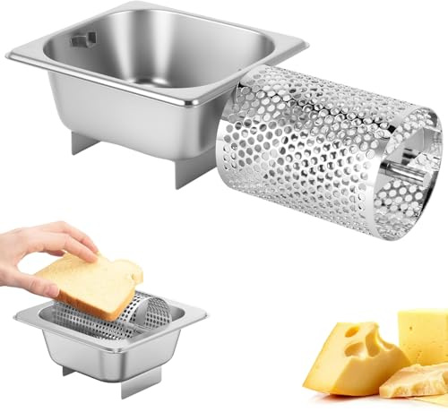 ZONJIE Stainless Steel Butter Roller, 1.5 Litre Butter Dispenser with Stand, Durable and Efficient Butter Spinner for Butter Making, Ideal for Commercial, Kitchen, Cornbread and Steaks