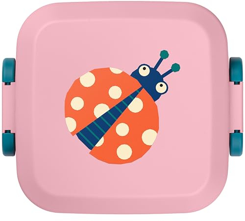 Amuse Rikko Brotdose Kinder mit Fächern Animal Parade | Bento Box + Snackbox mit Fächern | BPA freie Lunchbox Kinder | Brotdose Kindergarten | Brotbox passt in jeden Rucksack | Schicke Jausenbox