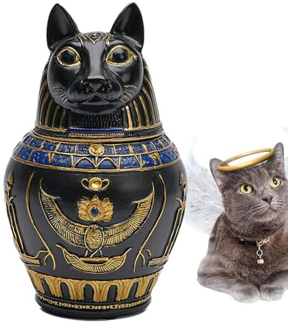Yaztauho Urnen Für Die Asche Von Hunden,Harzgefäß Andenken - Urne Der Ägyptischen Katzengöttin,Für Katzen Und Andere Tiere Für Das Zuhause Als Gedenken Bei Verlust Und Trauer Für