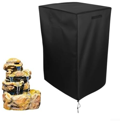 Abdeckung für Gartenbrunnen im Freien, 101,6 x 61 x 48,3 cm, 210D Oxford-Gewebe mit verstellbarem Kordelzug und Belüftung, entworfen zum Schutz vor rauem Wetter