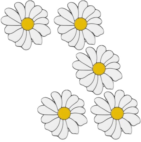 Healifty Broschen für Kleidung Gänseblümchen Anstecknadeln aus Legierung 5 Stück-pack Leicht und Sicher für Jacken Taschen Partys und Hochzeiten