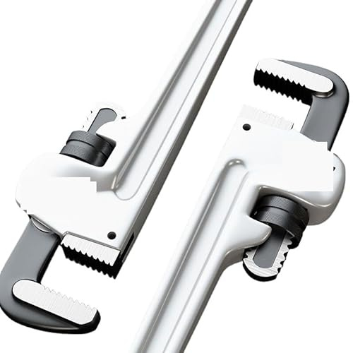 BJdfgE Clé à pipe 8/12/14/18 pouces, 40% plus légère, réglable, en aluminium, for travaux intensifs, capacité maximale des mâchoires(18 inch)
