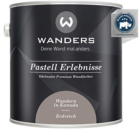 Wanders Pastell Erlebnisse 2,5L - Erdreich/Helles Grau - Edelmatte Wandfarbe! Küchenmöbellack und Möbelfarbe. Kreidefarbe für Holz & mehr. Hohe Deckkraft, schnell trocknend