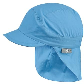 Sterntaler Gorra De Visera con Protección De Cervicales Sombrero, Bebé-Niñas, Azul (Samtblau 399), 39 (Tamaño del Fabricante: 39)