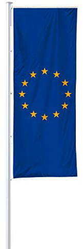 Vispronet® Europarat, EU Hissfahne 150x400 cm für Ausleger ✓ in Deutschland produziert ✓ versch. Materialien ✓ Hochformat (Multiflag®)