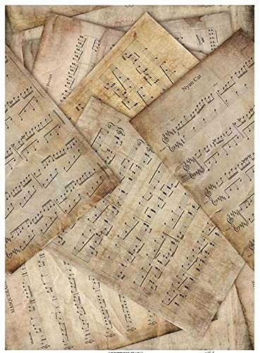 Zita`s Creative Reispapier A3 - Noten 2. Motiv-Strohseide, Strohseidenpapier, Decoupage Papier