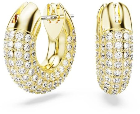 Swarovski Dextera Kreolen, Vergoldete Ohrringe mit Strahlenden Kristallen