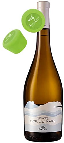 Sicilia Bedda - FAZIO VINI - Vino Bianco Prodotto a Erice - IDEA REGALO (GRILLI DI MARE 100% Grillo Frizzante, 1 Bottiglia con Tegolina)